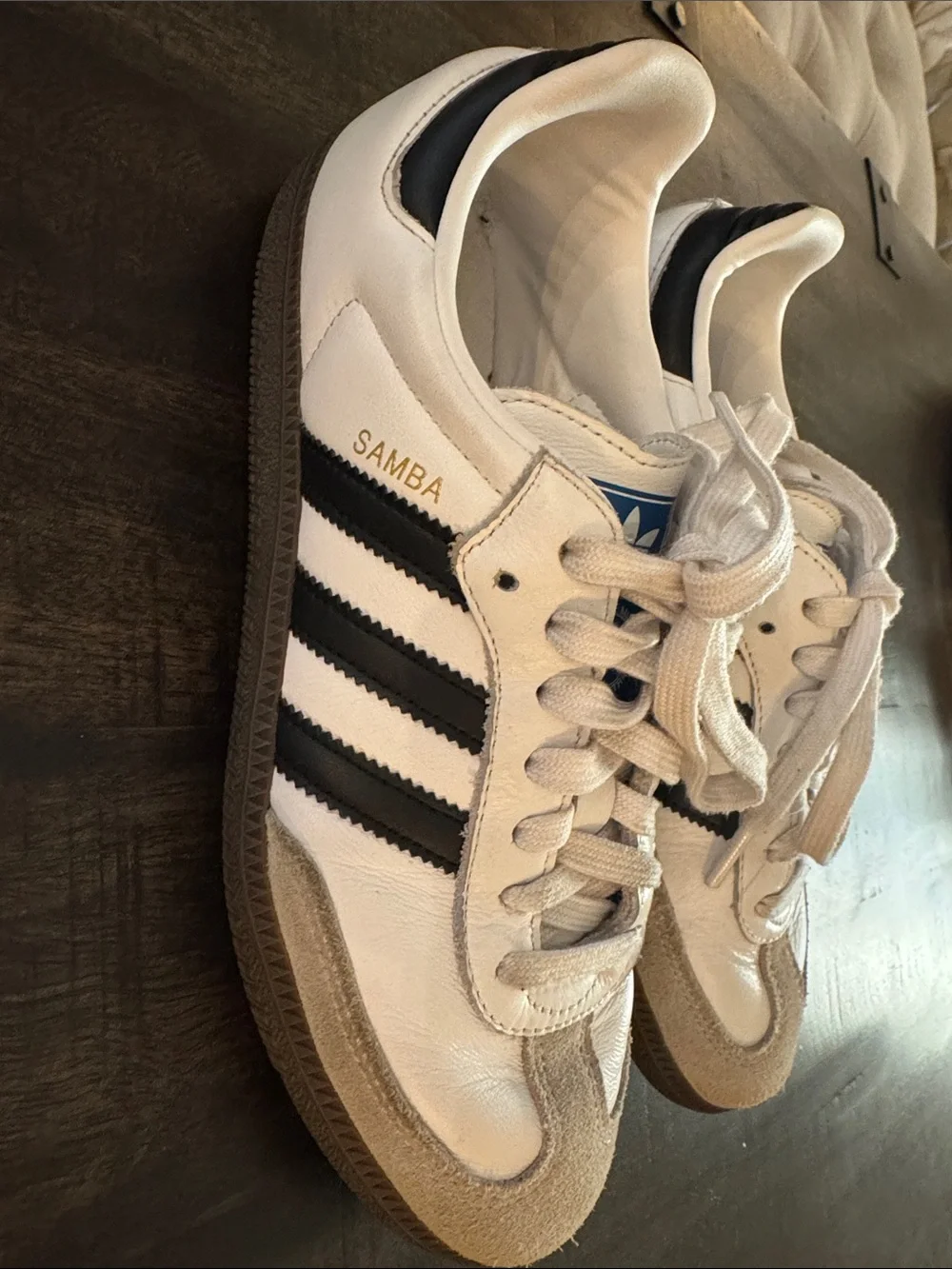 adidas Samba White and Black Retro Sneakers